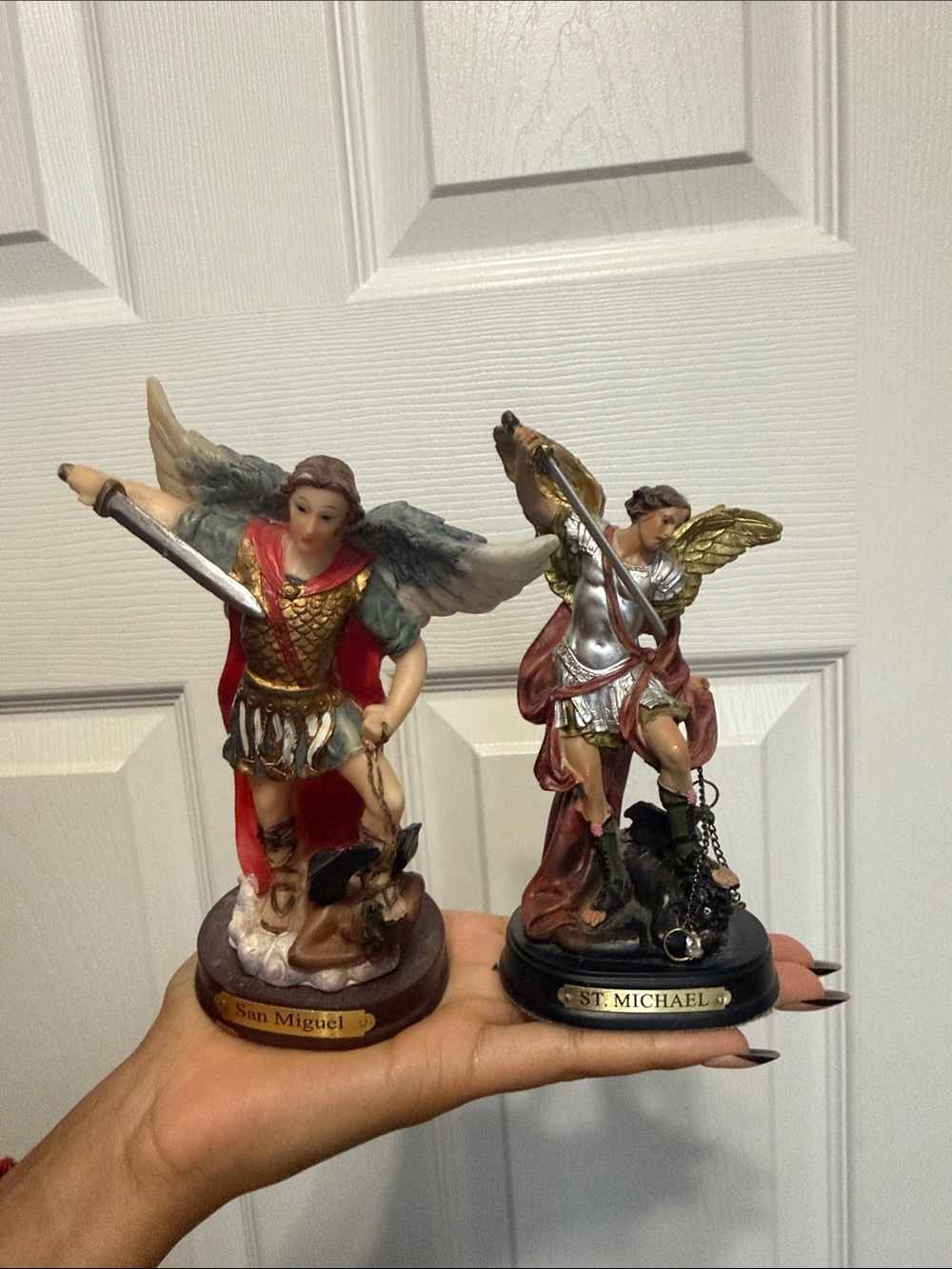 Pair of Saint Michael Archangel Figurines